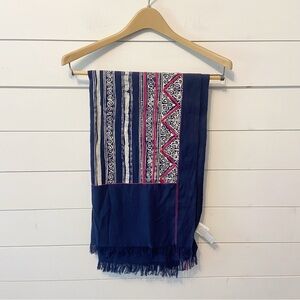 J.Crew | Stamped/Embroidered Tribal Print Sarong/Shaw/Wrap One Size